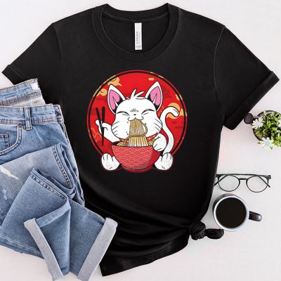 Ramen Cat Kawaii Anime Japanese Kawaii Neko T-Shirt 1