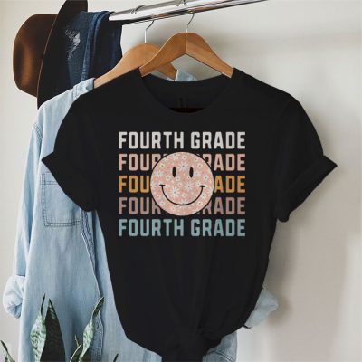 Retro Floral Fourth Grade Teachers Back To School Student T-Shirt