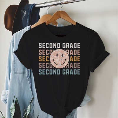 Retro Floral Second Grade Teachers Back To School Student T-Shirt