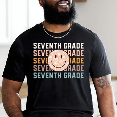 Retro Floral Seventh Grade Teachers Back To School Student T-Shirt