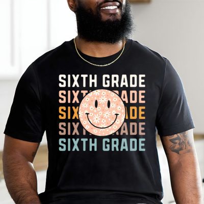 Retro Floral Sixth Grade Teachers Back To School Student T-Shirt