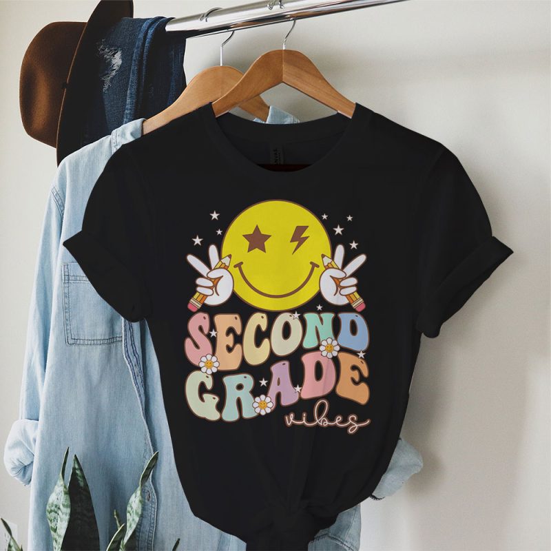 Second Grade Vibes 2nd Grade Team Retro 1st Day Of School T-Shirt