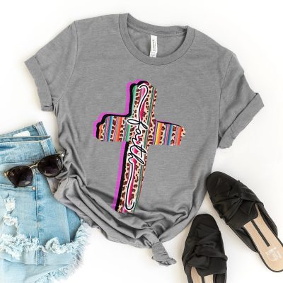 Serape Leopard Cross Faith Unisex T-Shirt