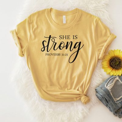 She Is Strong Proverbs Unisex T-Shirt