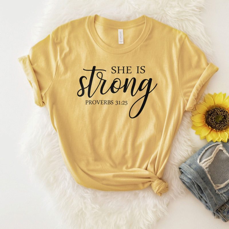 She Is Strong Proverbs Unisex T-Shirt