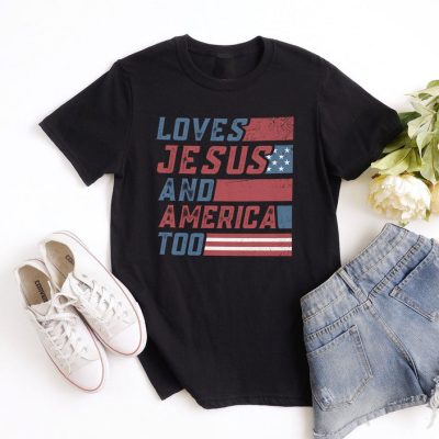 She Loves Jesus and America Unisex T-Shirt