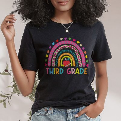 Thirdt Grade Rainbow Girls Boys Teacher Team 3rd Grade Squad T-Shirt