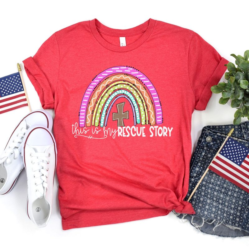 This Is My Rescue Story Rainbow Unisex T-Shirt