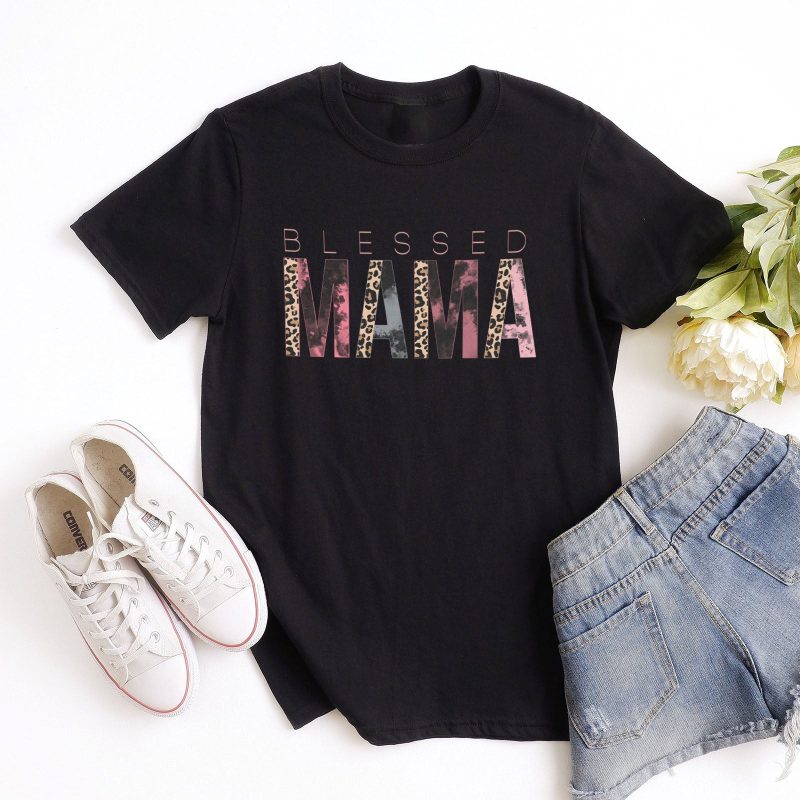 Tie Dye Leopard Blessed Mama Unisex T-Shirt