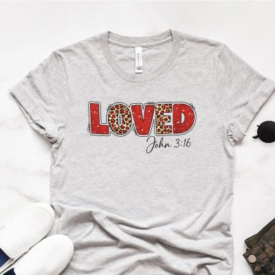 Valentine's Day Sparkle Loved John 3:16 Unisex T-Shirt