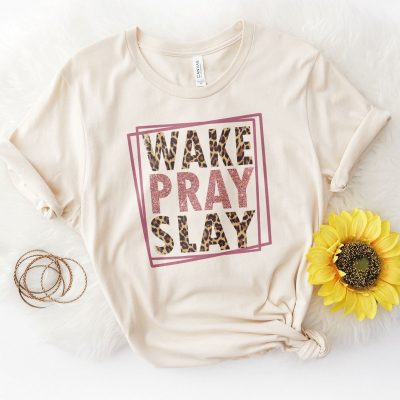 Wake Pray Slay Leopard Unisex T-Shirt