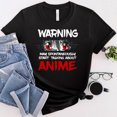 Warning May Spontaneously Start Talking About Anime Girls T-Shirt 2